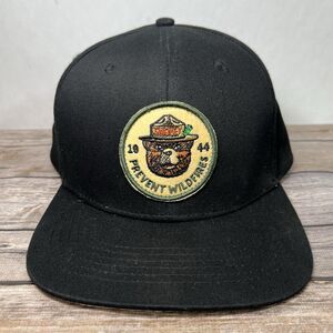 Smokey The Bear The Great PNW Snapback Hat Cap Black Embroidered OSFA